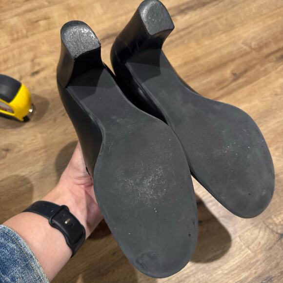 Womens Franco Sarto Shoes Size 9 N Black Leather Nolan? Heels Pumps Slip On - Picture 6 of 7